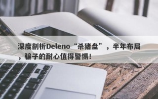 深度剖析Deleno“杀猪盘”，半年布局，骗子的耐心值得警惕！