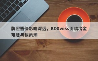 牌照暂停影响深远，BDSwiss面临出金难题与裁员潮