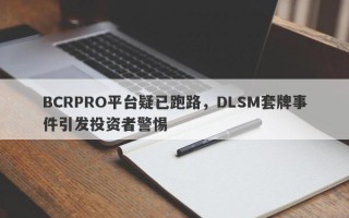 BCRPRO平台疑已跑路，DLSM套牌事件引发投资者警惕