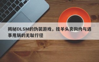 揭秘DLSM的伪装游戏，挂羊头卖狗肉与遇事甩锅的无耻行径