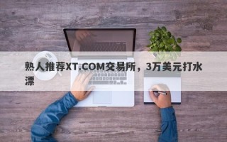 熟人推荐XT.COM交易所，3万美元打水漂