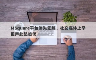 MSquare平台消失无踪，社交媒体上举报声此起彼伏