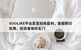 SOOLIKE平台恶意扣除盈利，客服敷衍处理，投资者维权无门