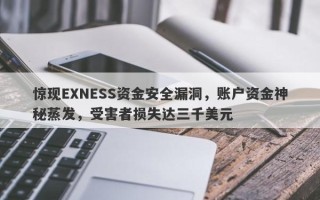 惊现EXNESS资金安全漏洞，账户资金神秘蒸发，受害者损失达三千美元