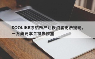 SOOLIKE冻结账户让投资者无法提现，一万美元本金损失惨重