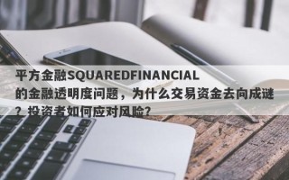 平方金融SQUAREDFINANCIAL的金融透明度问题，为什么交易资金去向成谜？投资者如何应对风险？