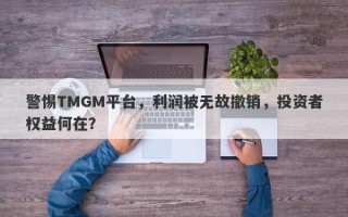 警惕TMGM平台，利润被无故撤销，投资者权益何在？