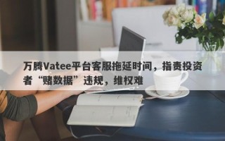 万腾Vatee平台客服拖延时间，指责投资者“赌数据”违规，维权难