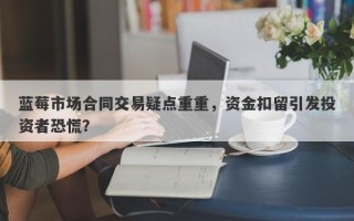 蓝莓市场合同交易疑点重重，资金扣留引发投资者恐慌？