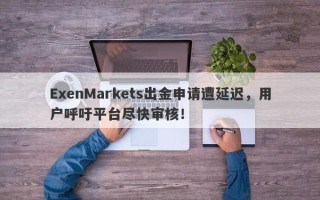 ExenMarkets出金申请遭延迟，用户呼吁平台尽快审核！