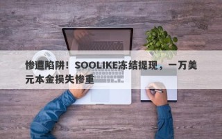 惨遭陷阱！SOOLIKE冻结提现，一万美元本金损失惨重