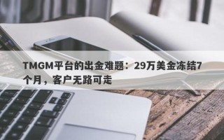 TMGM平台的出金难题：29万美金冻结7个月，客户无路可走