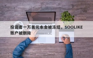 投资者一万美元本金被冻结，SOOLIKE账户被删除