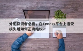 外汇投资者必看，在Exness平台上遭受损失后如何正确维权？