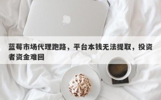 蓝莓市场代理跑路，平台本钱无法提取，投资者资金难回