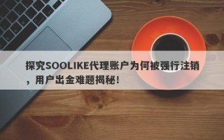 探究SOOLIKE代理账户为何被强行注销，用户出金难题揭秘！