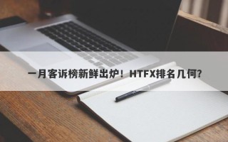 一月客诉榜新鲜出炉！HTFX排名几何？