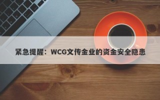 紧急提醒：WCG文传金业的资金安全隐患