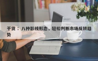 干货 ：八种影线形态，轻松判断市场反转趋势