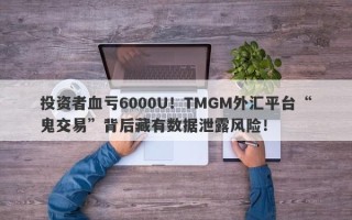 投资者血亏6000U！TMGM外汇平台“鬼交易”背后藏有数据泄露风险！