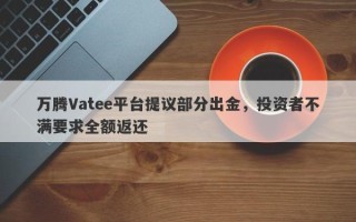 万腾Vatee平台提议部分出金，投资者不满要求全额返还