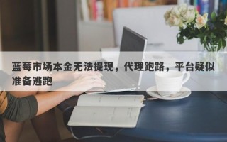 蓝莓市场本金无法提现，代理跑路，平台疑似准备逃跑