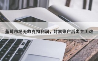 蓝莓市场无故克扣利润，封禁账户后出金困难