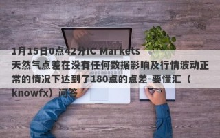 1月15日0点42分IC Markets天然气点差在没有任何数据影响及行情波动正常的情况下达到了180点的点差-要懂汇（knowfx）问答