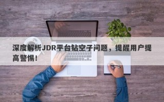 深度解析JDR平台钻空子问题，提醒用户提高警惕！