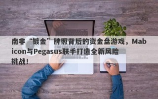 南非“镀金”牌照背后的资金盘游戏，Mabicon与Pegasus联手打造全新风险挑战！