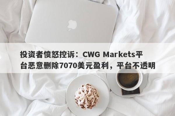 投资者愤怒控诉：CWG Markets平台恶意删除7070美元盈利，平台不透明-第1张图片-要懂汇